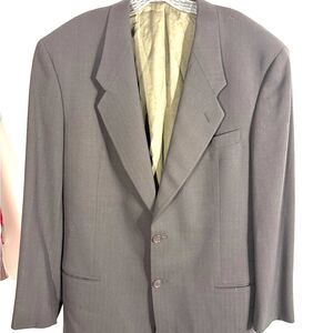 Giorgio Armani COLLEZIONI Made in Italy Charcoal Pinstripe Single Blazer Sz 42L
